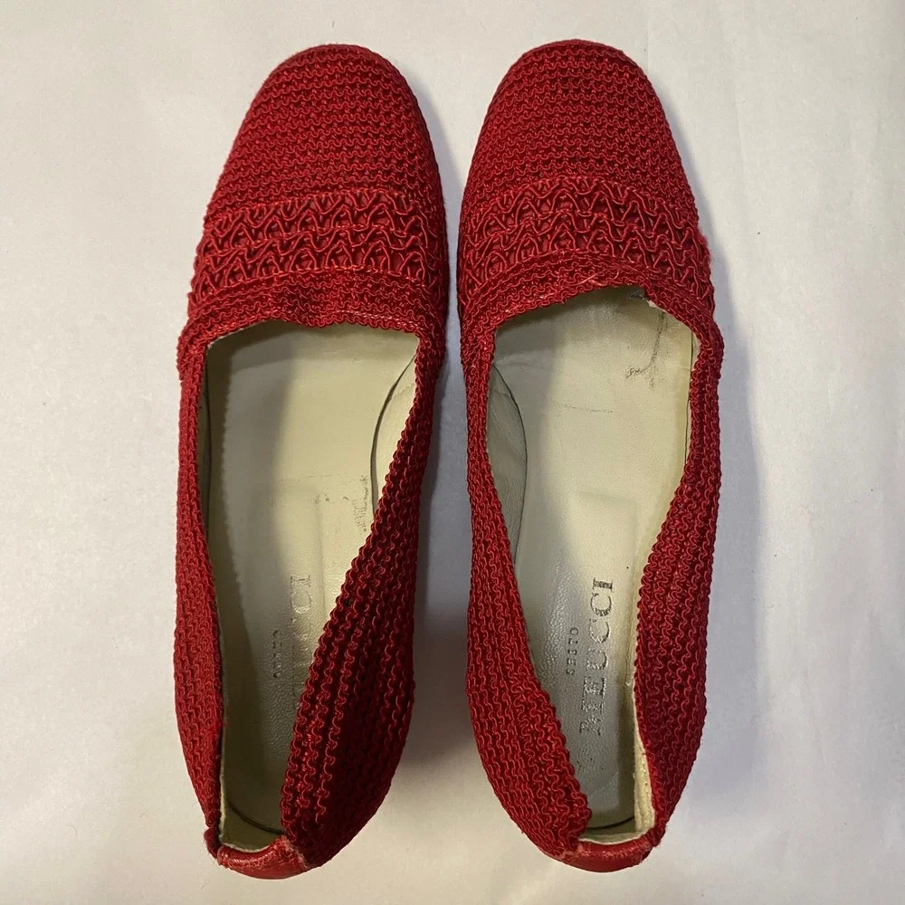 Sesto Meucci Women's Woven Wedge Heels Size 9 Slip On Shoes Classic Feminine